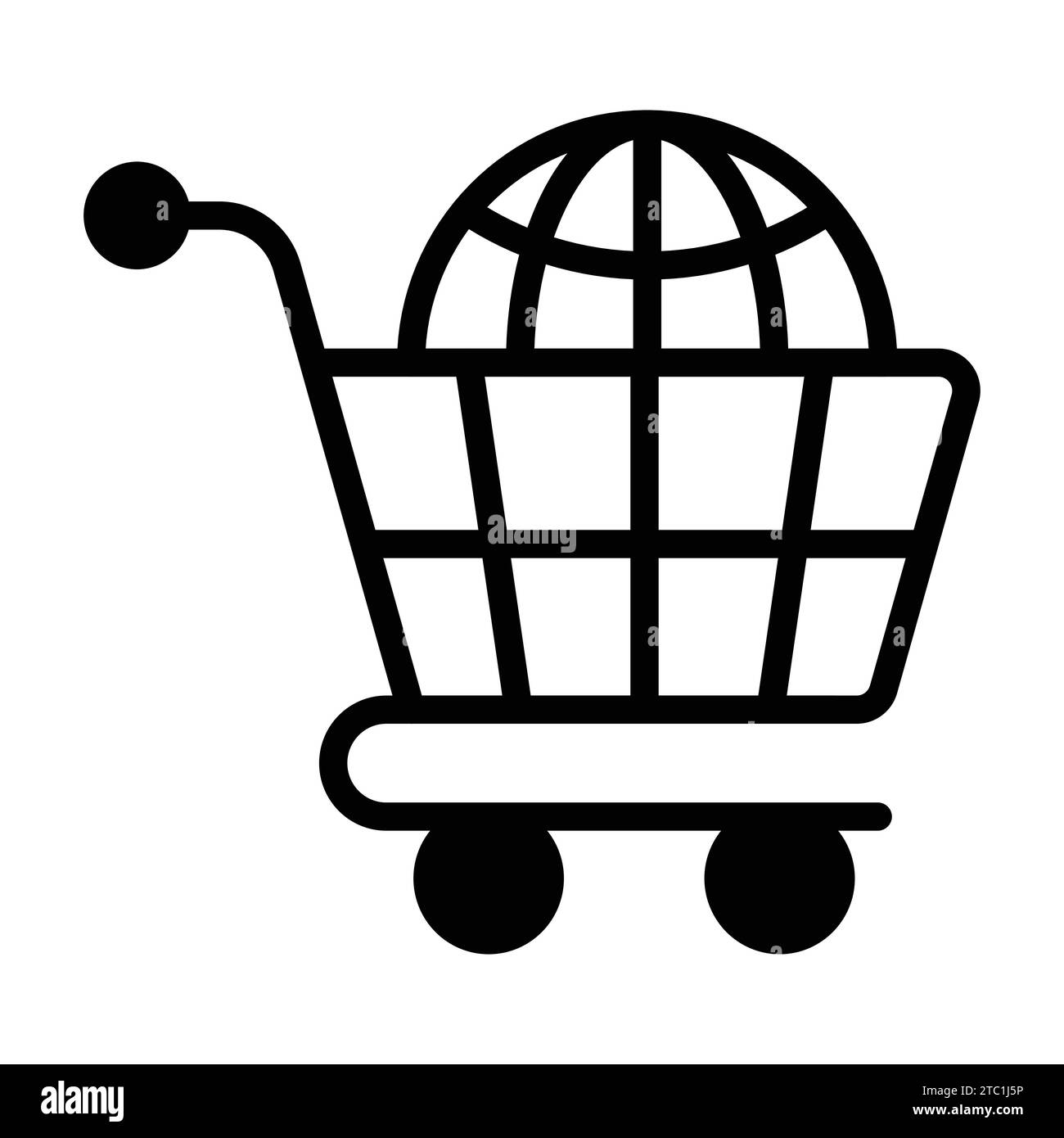 Schnappen Sie sich diesen sorgfältig gefertigten Vektor des globalen Einkaufs im trendigen Stil, einer internationalen Shopping-Ikone. Stock Vektor