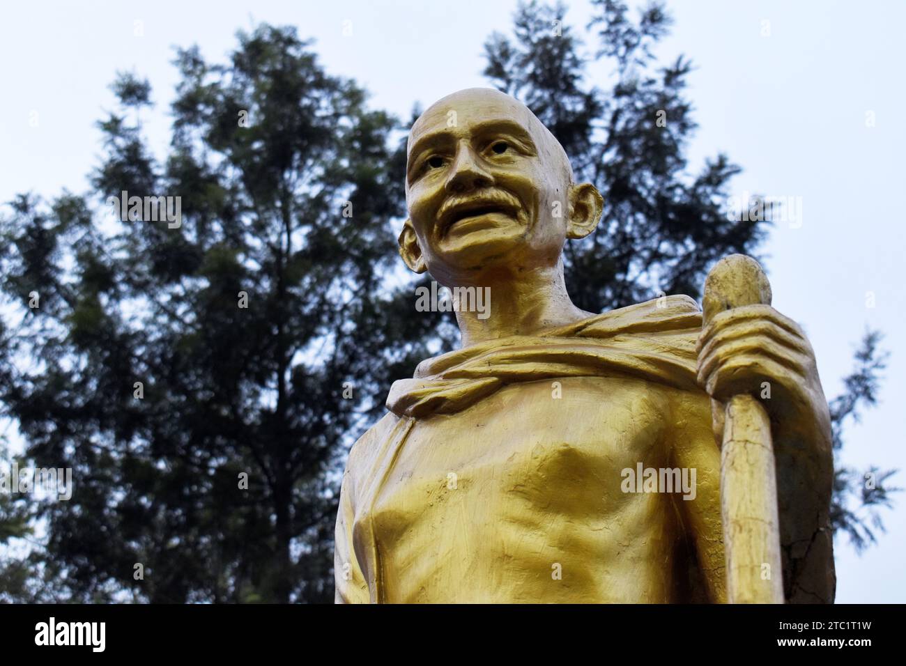 Goldene Statue von Mahatma Gandhi Stockfoto