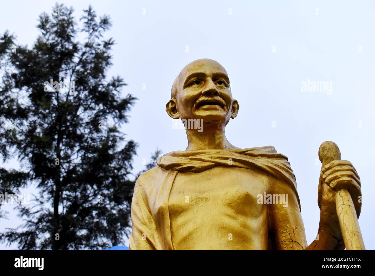 Goldene Statue von Mahatma Gandhi Stockfoto