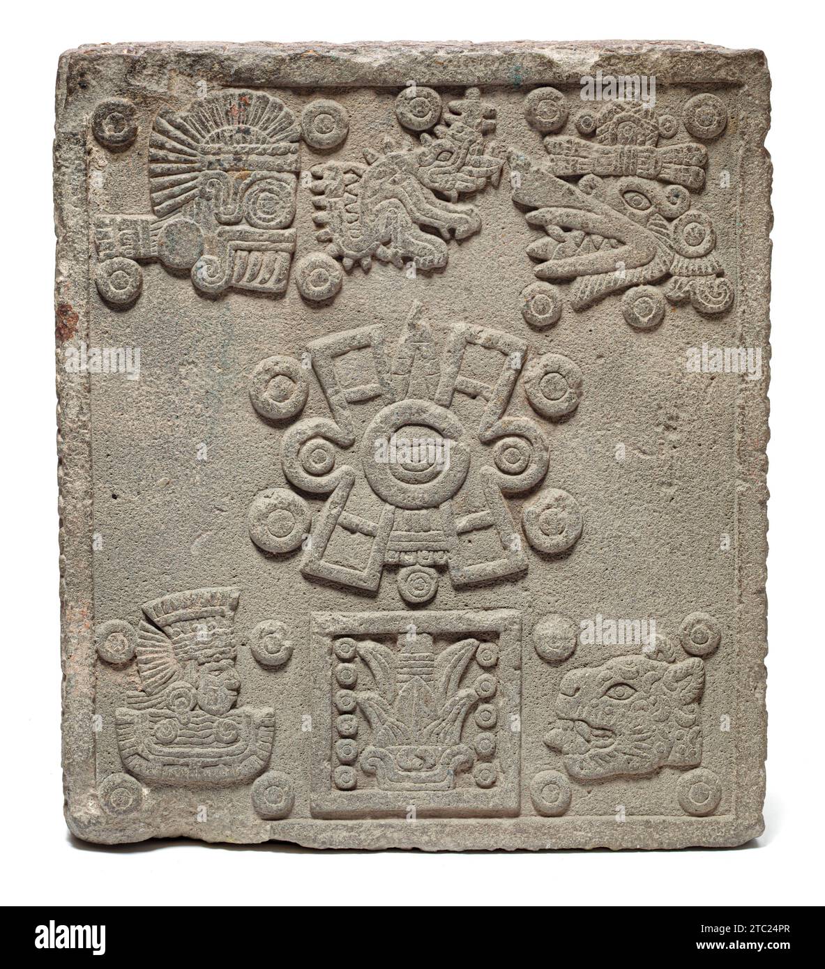 Krönungsstein von Motecuhzoma II. (Stein der fünf Sonnen) Azteken (Mexica) aus Tenochtitlan, Mexiko 1503 Stockfoto