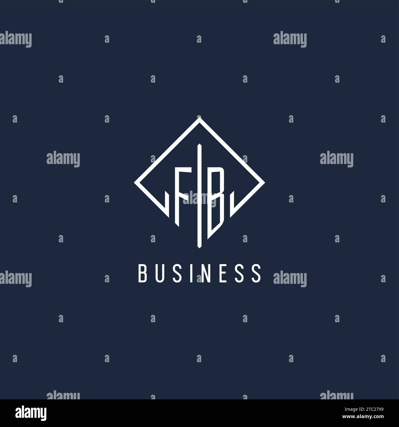 FB Initial Logo mit luxuriöser Vektorgrafik im Rechteckstil Stock Vektor