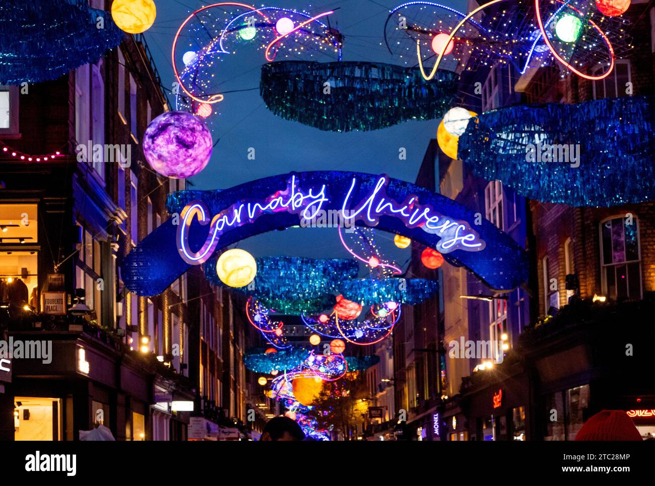 Carnaby Street Christmas Lights 2023 Stockfoto