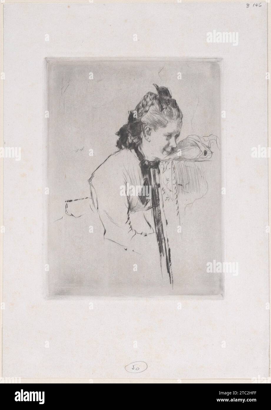 Femme de metier (etude de jeune fille appuyee sur une chaise) 1922 von Marcellin Desboutin Stockfoto