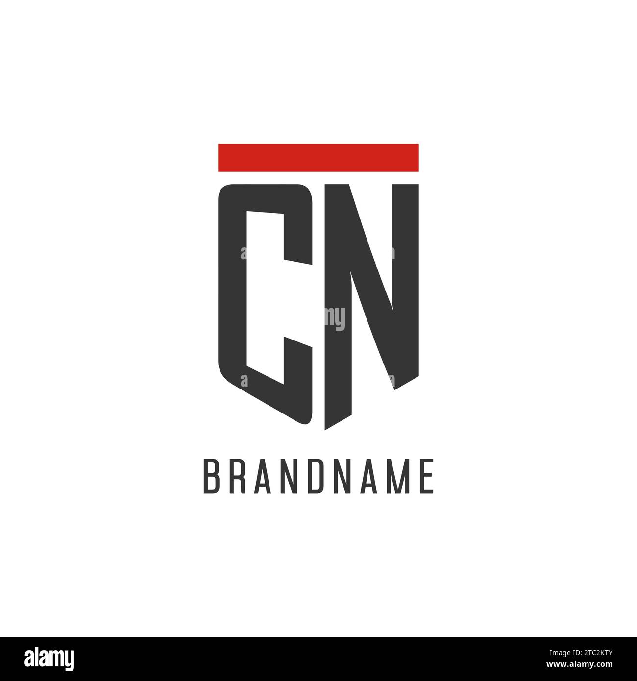 CN Initial Esport-Logo mit einfacher Vektorgrafik im Shield-Design Stock Vektor