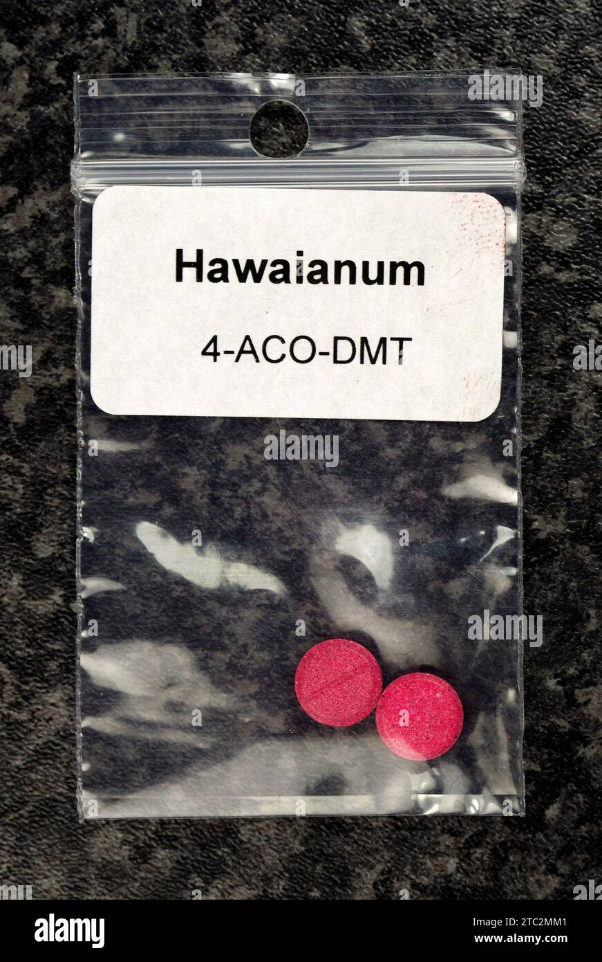 HAWAIANUM - 4-ACO-DMT PILLEN - Tryptamine [psychedelische Chemikalien] Stockfoto