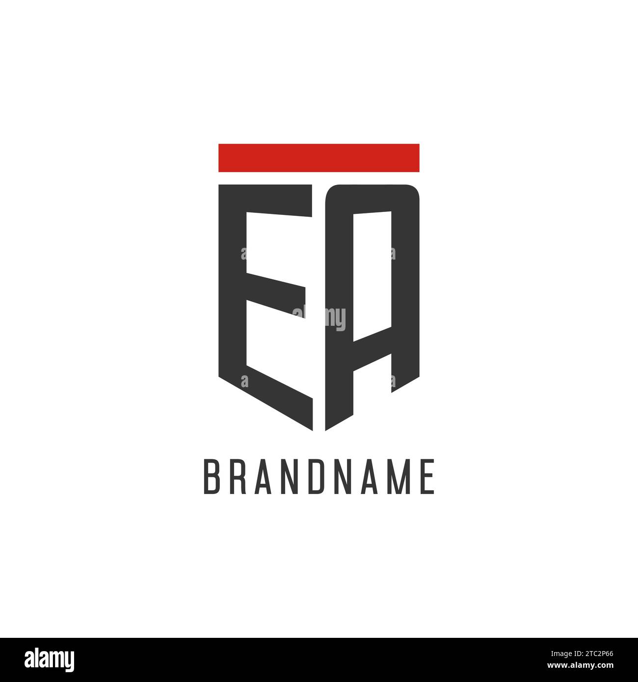 EA Initial Esport-Logo mit einfacher Vektorgrafik im Shield-Design Stock Vektor