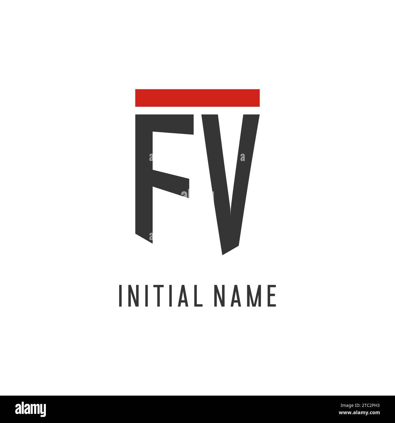 FV-Initial-Esport-Logo mit einfacher Vektorgrafik im Shield-Design Stock Vektor