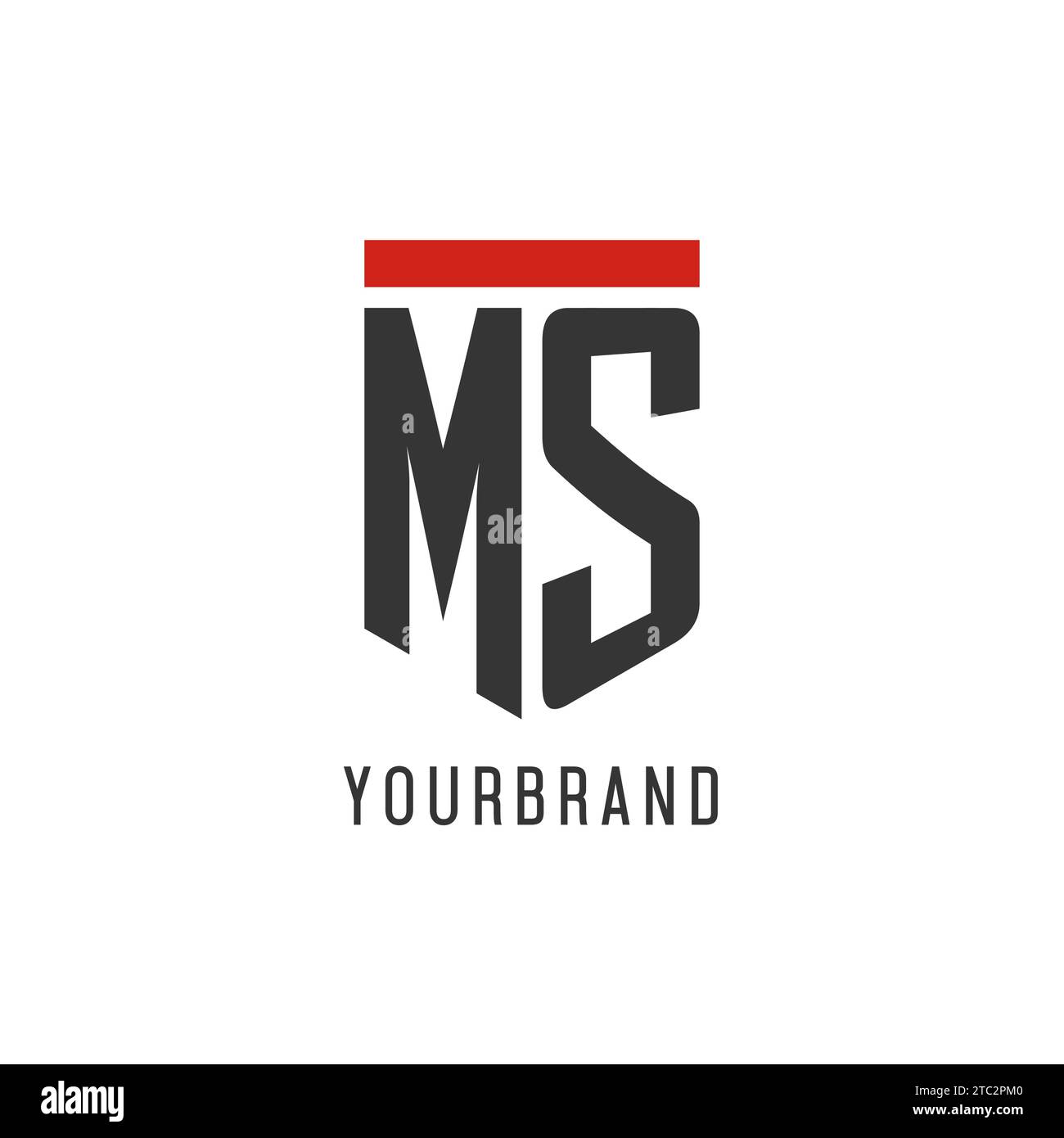 Ms Initial Esport-Logo mit einfacher Vektorgrafik im Shield-Design Stock Vektor