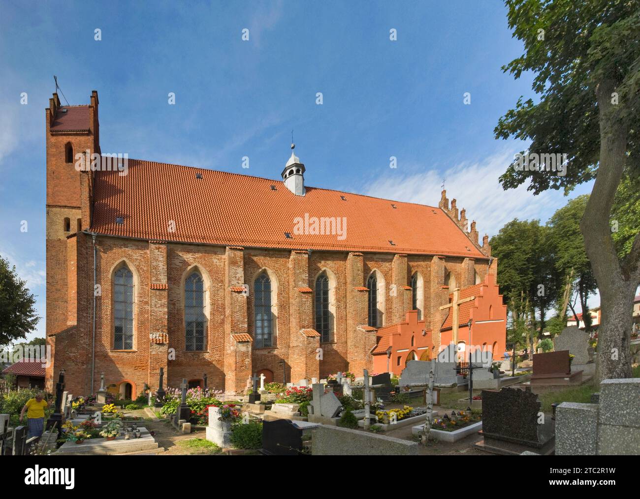 Verkündigungskirche, 14. Bis 15. Jahrhundert, im Dorf Żarnowiec, Pomorskie, Polen Stockfoto