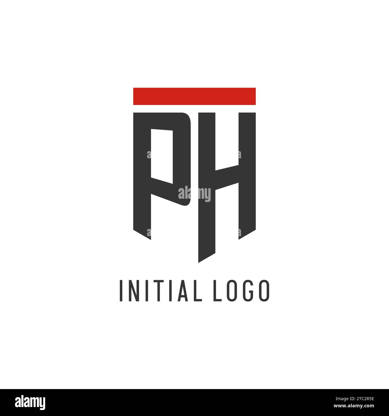 PH Initial Esport-Logo mit einfacher Vektorgrafik im Shield-Design Stock Vektor