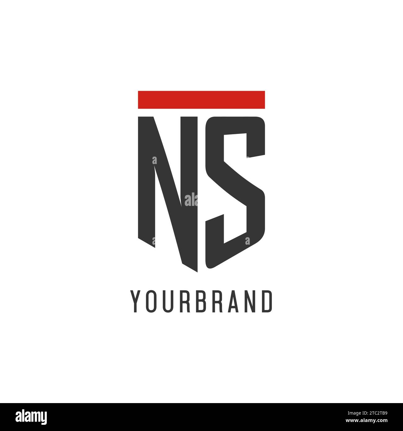 NS Initial Esport-Logo mit einfacher Vektorgrafik im Shield-Design Stock Vektor