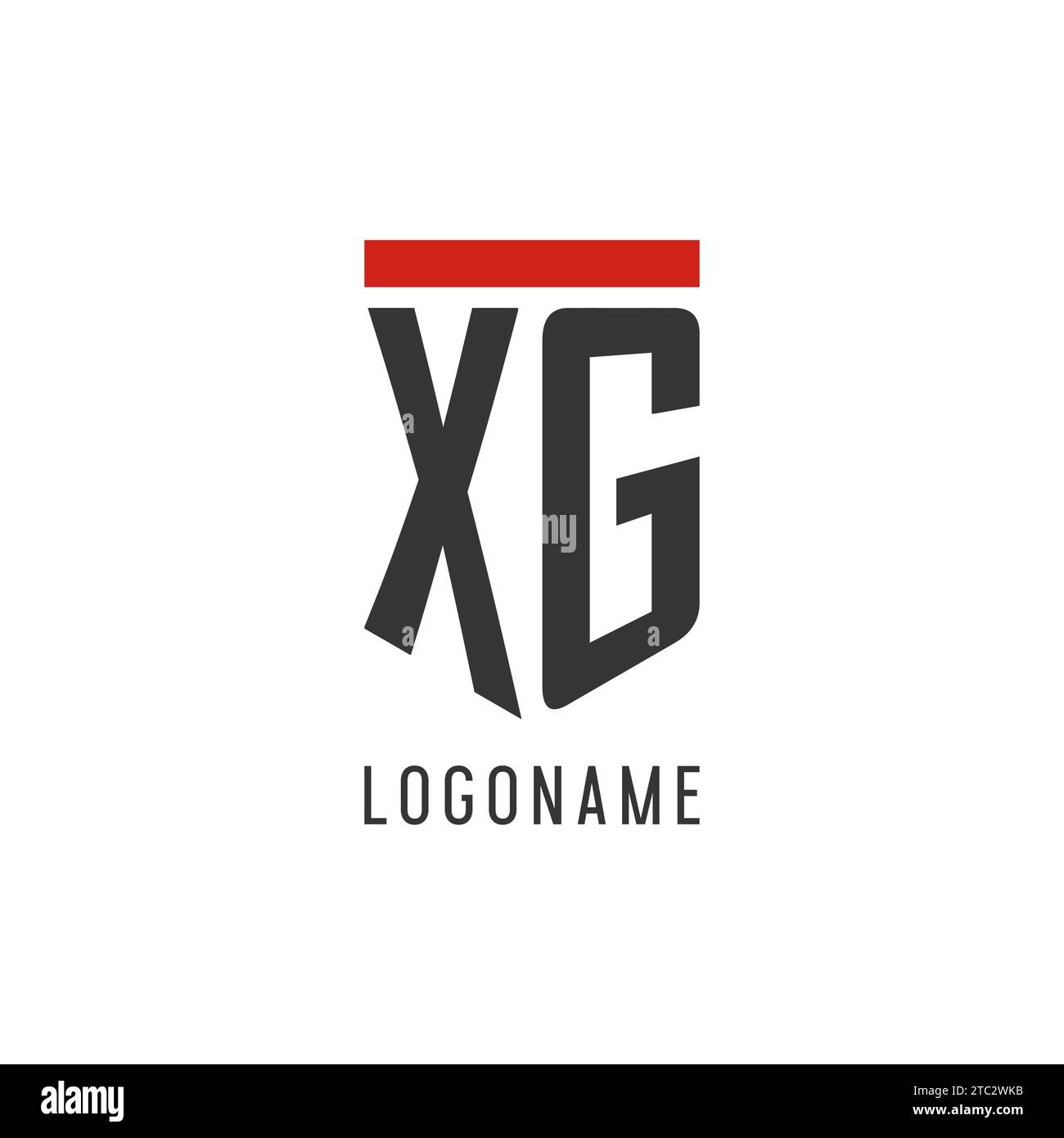 XG Initial Esport-Logo mit einfacher Vektorgrafik im Shield-Design Stock Vektor