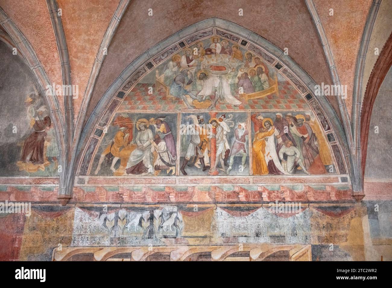 Deutschland, Bayern, Augsburg, St. Annenkirche, Goldschmiedekapelle mit Fresken aus dem 15. Jahrhundert. Stockfoto