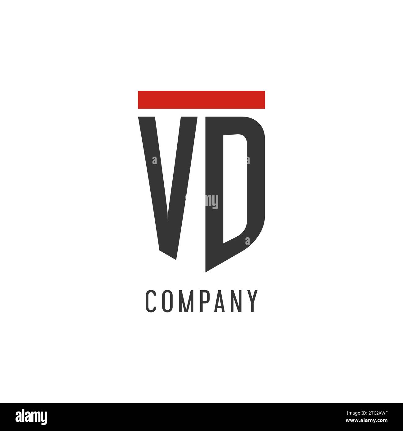VD-Initial-Esport-Logo mit einfacher Vektorgrafik im Shield-Design Stock Vektor