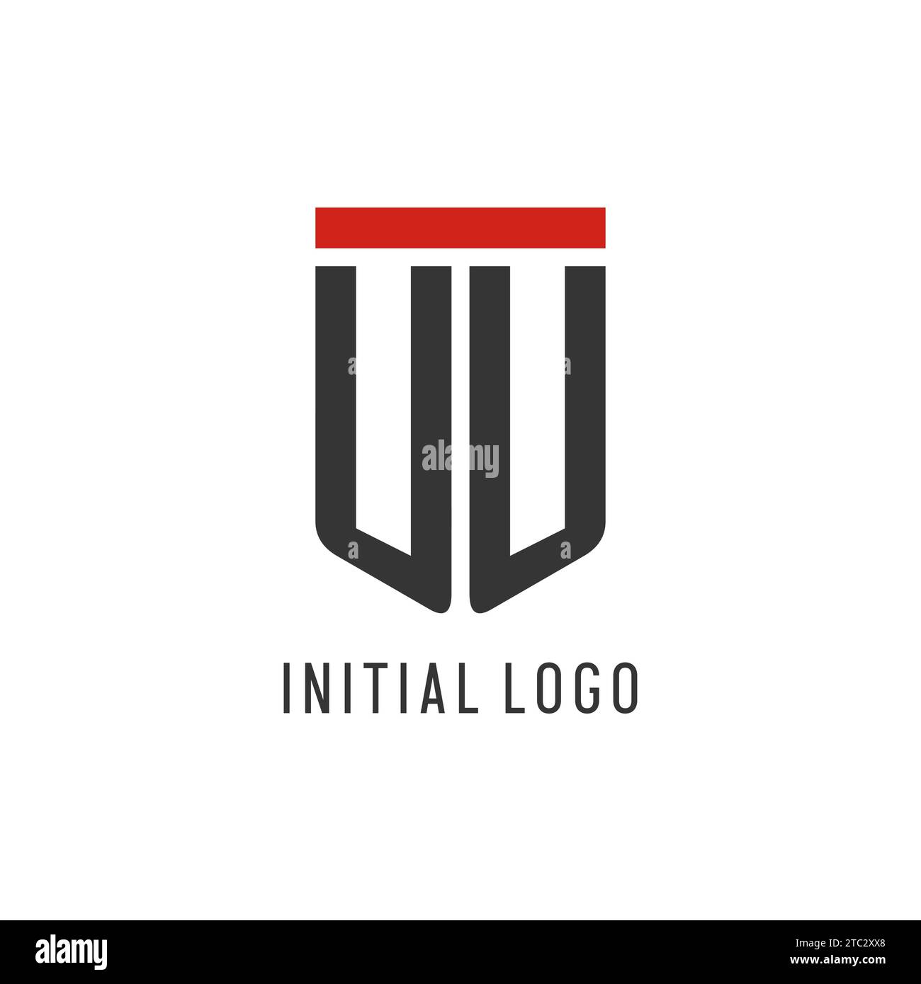 UU Initial Esport-Logo mit einfacher Vektorgrafik im Shield-Design Stock Vektor