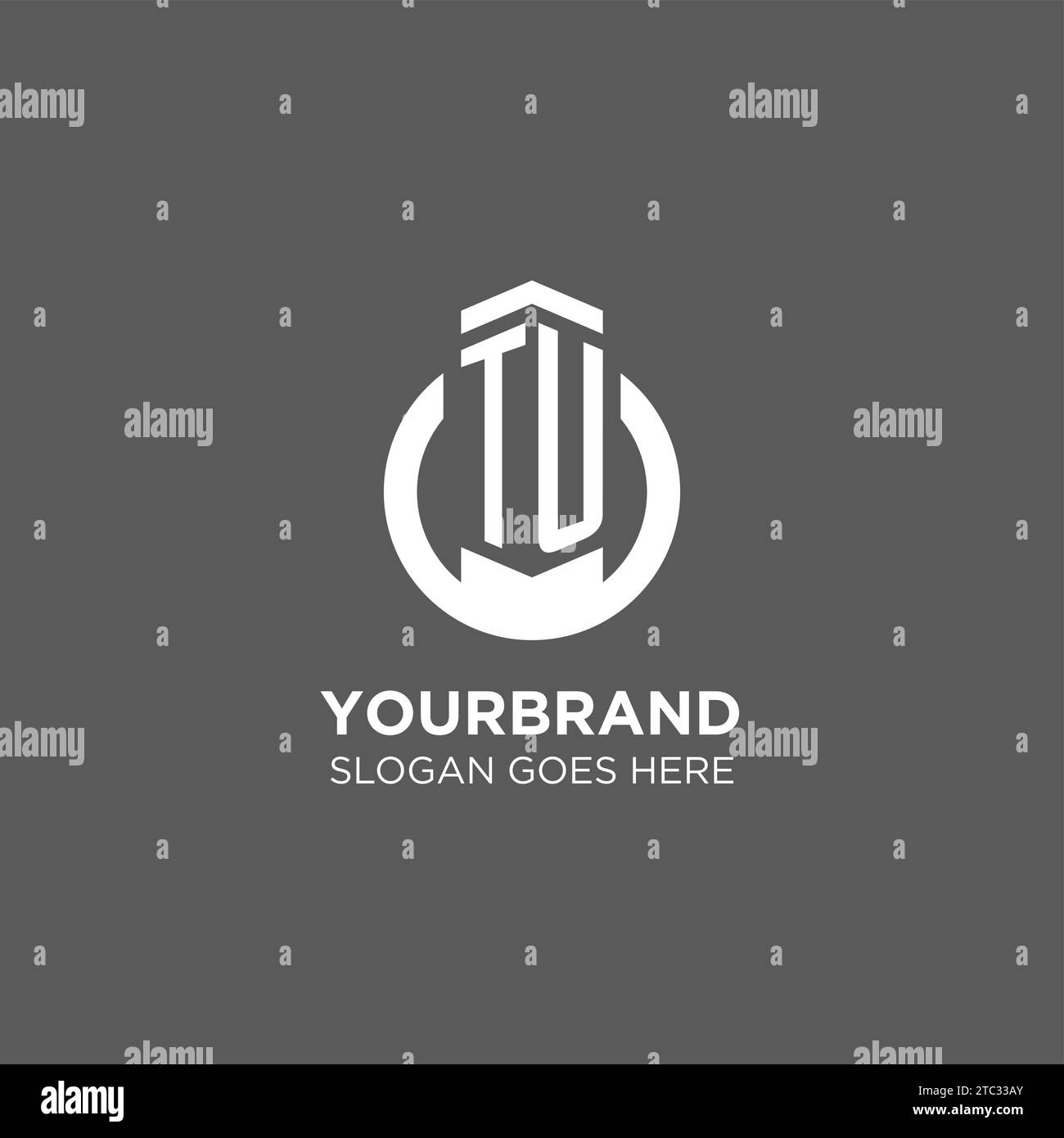 Erstes TU Kreis Rundlinie Logo, abstraktes Firmenlogo Design Ideen Vektorgrafik Stock Vektor