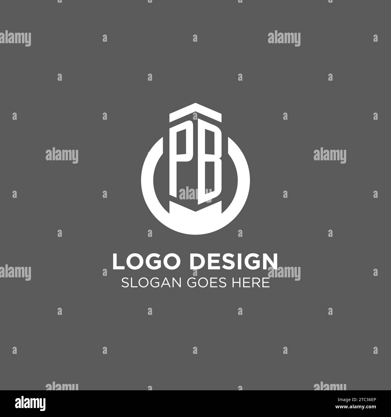 Anfängliches PB-Kreis-Logo mit runder Linie, abstraktes Firmenlogo Design Ideen Vektorgrafik Stock Vektor