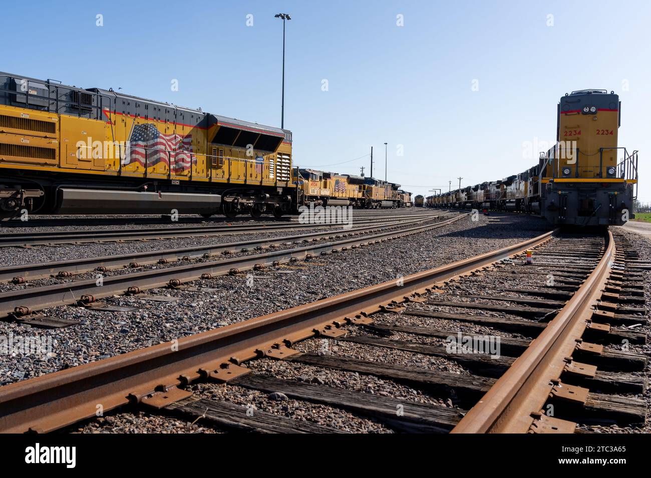 Bailey Yard von Union Pacific vom Golden Spike Tower in North Platte, NE, USA Stockfoto