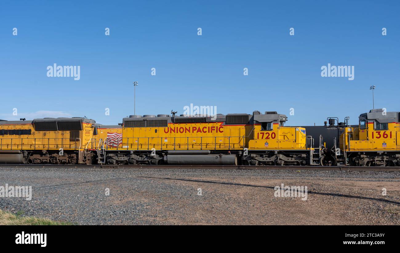 Bailey Yard von Union Pacific vom Golden Spike Tower in North Platte, NE, USA Stockfoto