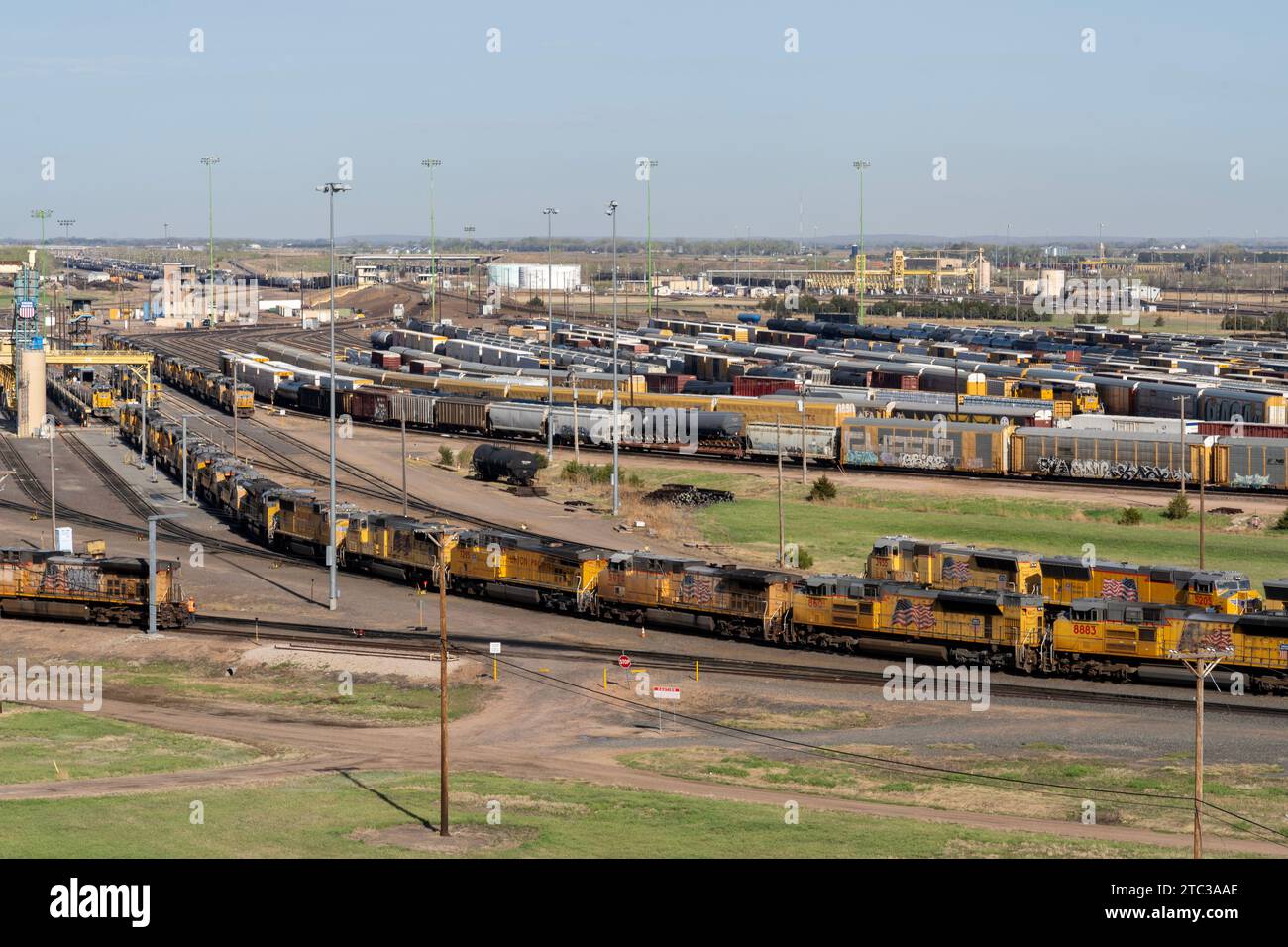 Bailey Yard von Union Pacific vom Golden Spike Tower in North Platte, NE, USA Stockfoto