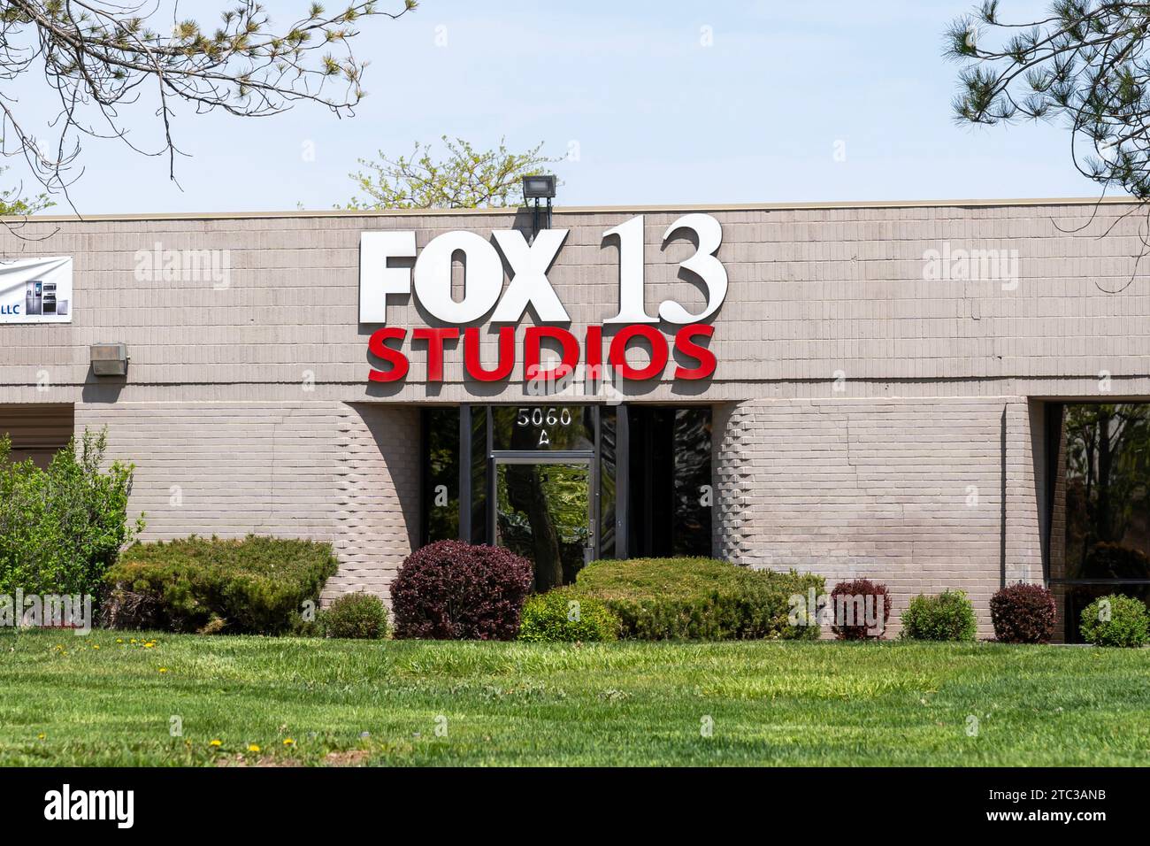 Fox 13 Studios auf Amelia Earhart Dr in Salt Lake City, Utah, USA Stockfoto