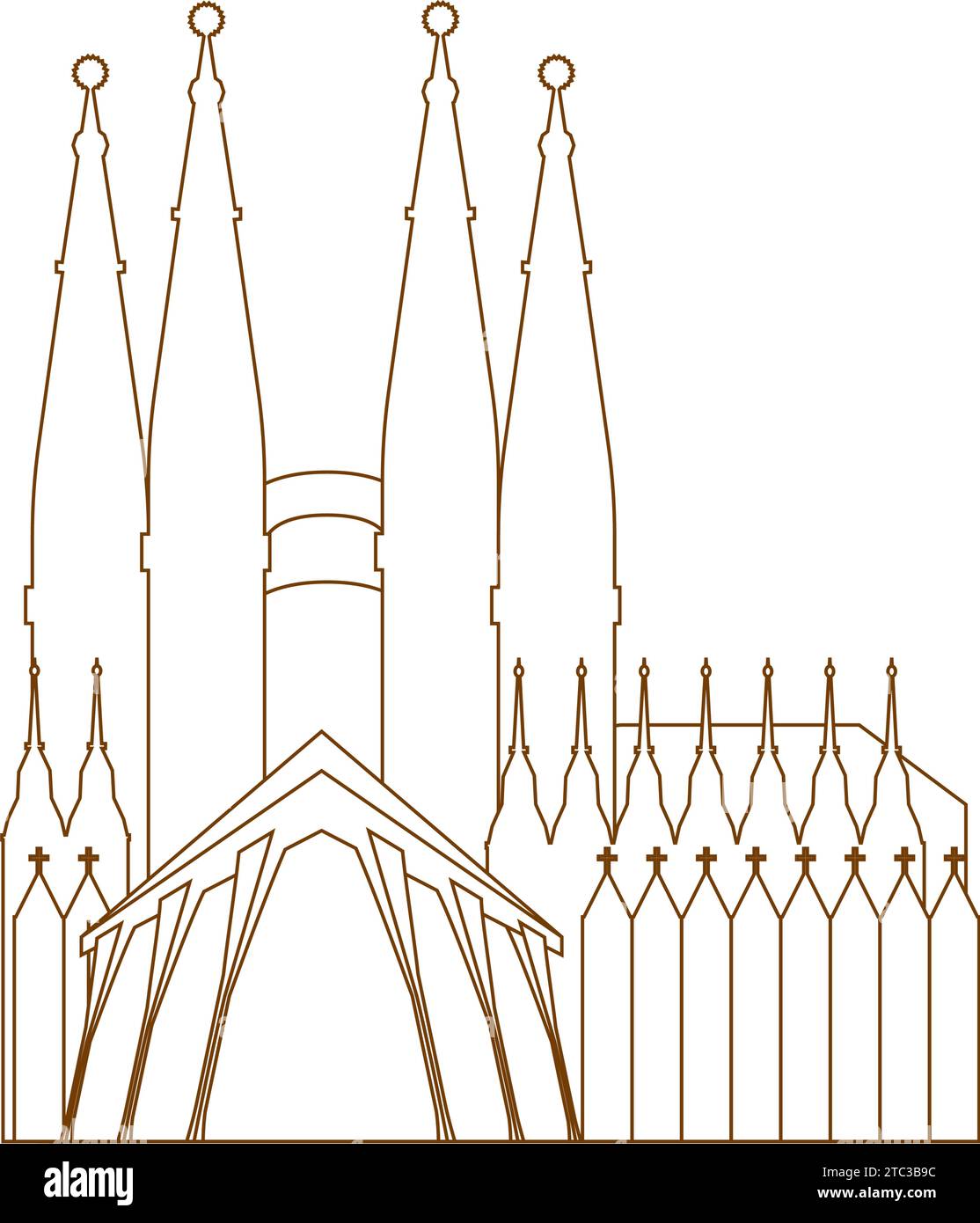 Silhouette der basilika der heiligen Familie Stock Vektor