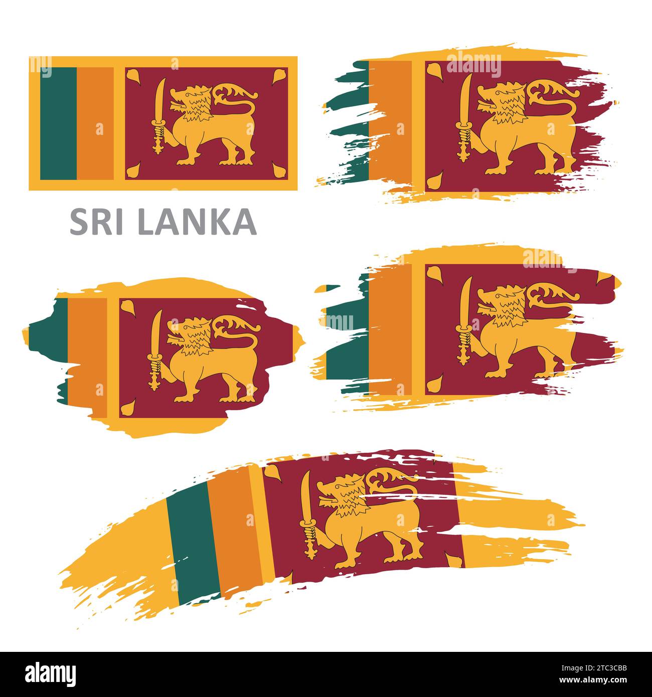 Set von Vektorflaggen von Sri Lanka Stock Vektor