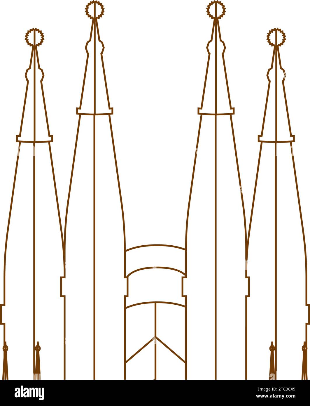 basilika der heiligen Familie im linearen Stil Stock Vektor