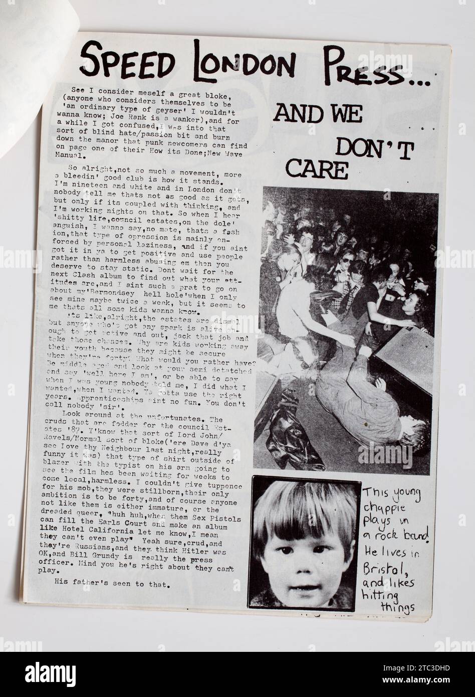 1970er Jahre Sniffin Glue Punk Rock Fanzine Magazine Stockfoto