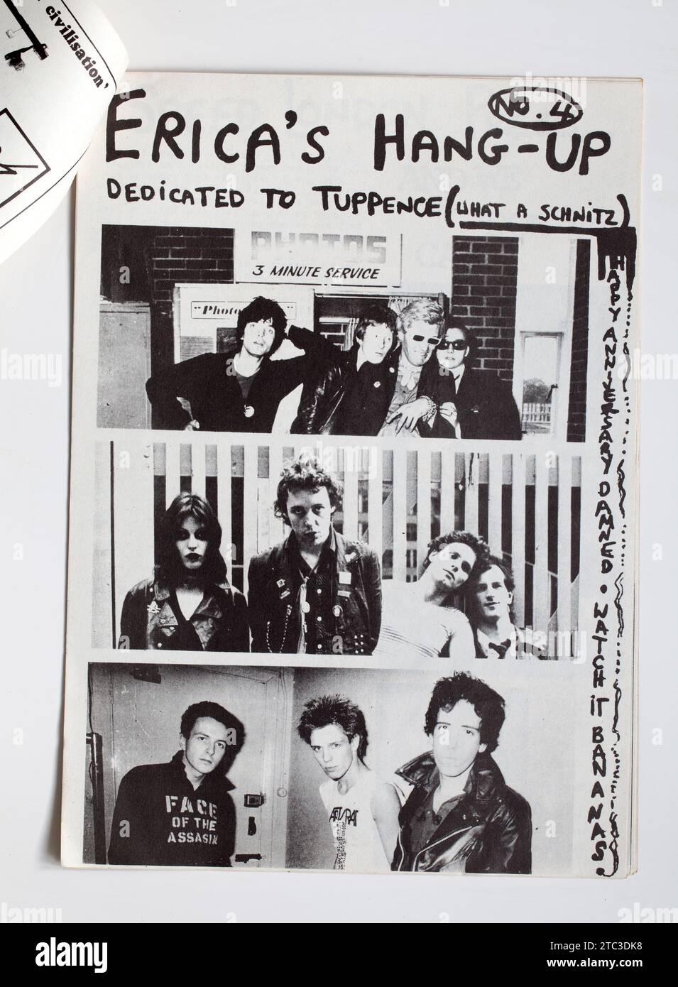 Fotoseite aus Ausgabe 11 der 1970er Jahre SNIFFIN' GLUT Punk Rock Fanzine Magazine Stockfoto