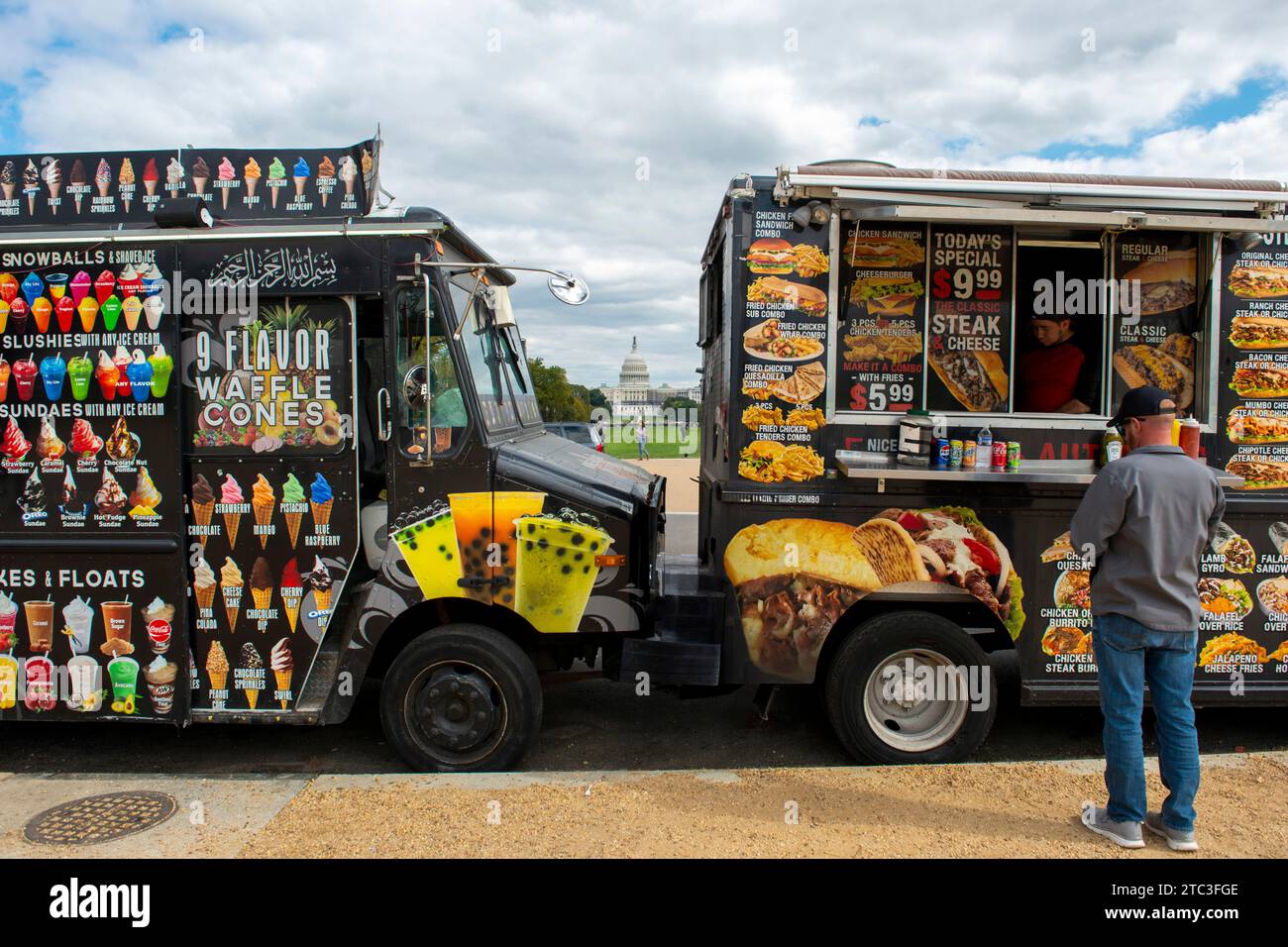 Den Traum leben - Immigranten besaßen Food Trucks in Washington DC Stockfoto