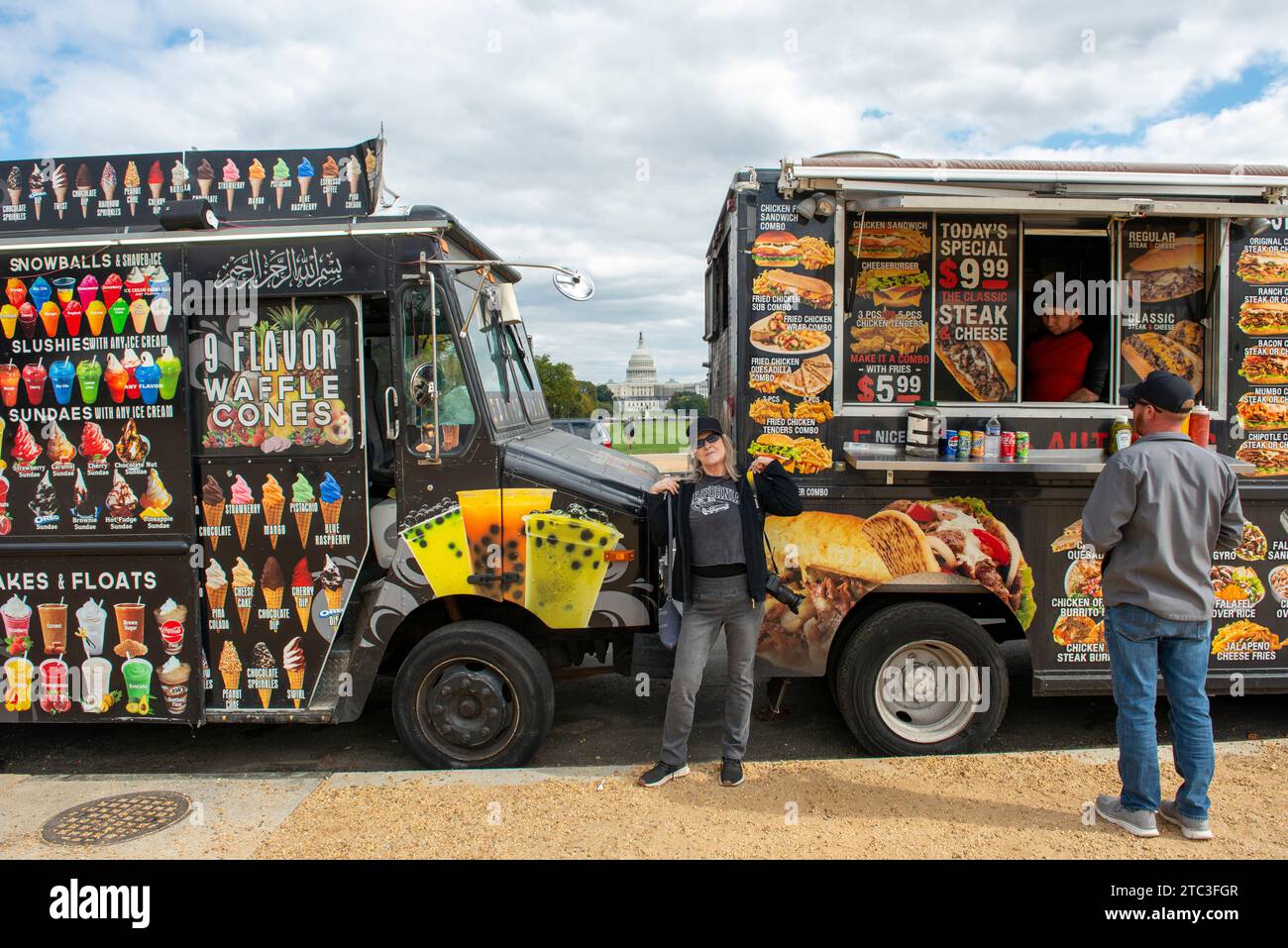 Den Traum leben - Immigranten besaßen Food Trucks in Washington DC Stockfoto