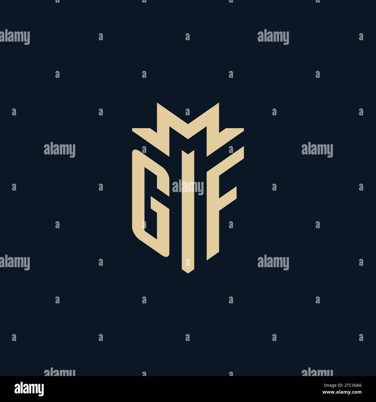 GF Initial für Anwaltskanzleienlogo, Anwaltslogo, Anwaltslogo Design Inspiration Stock Vektor