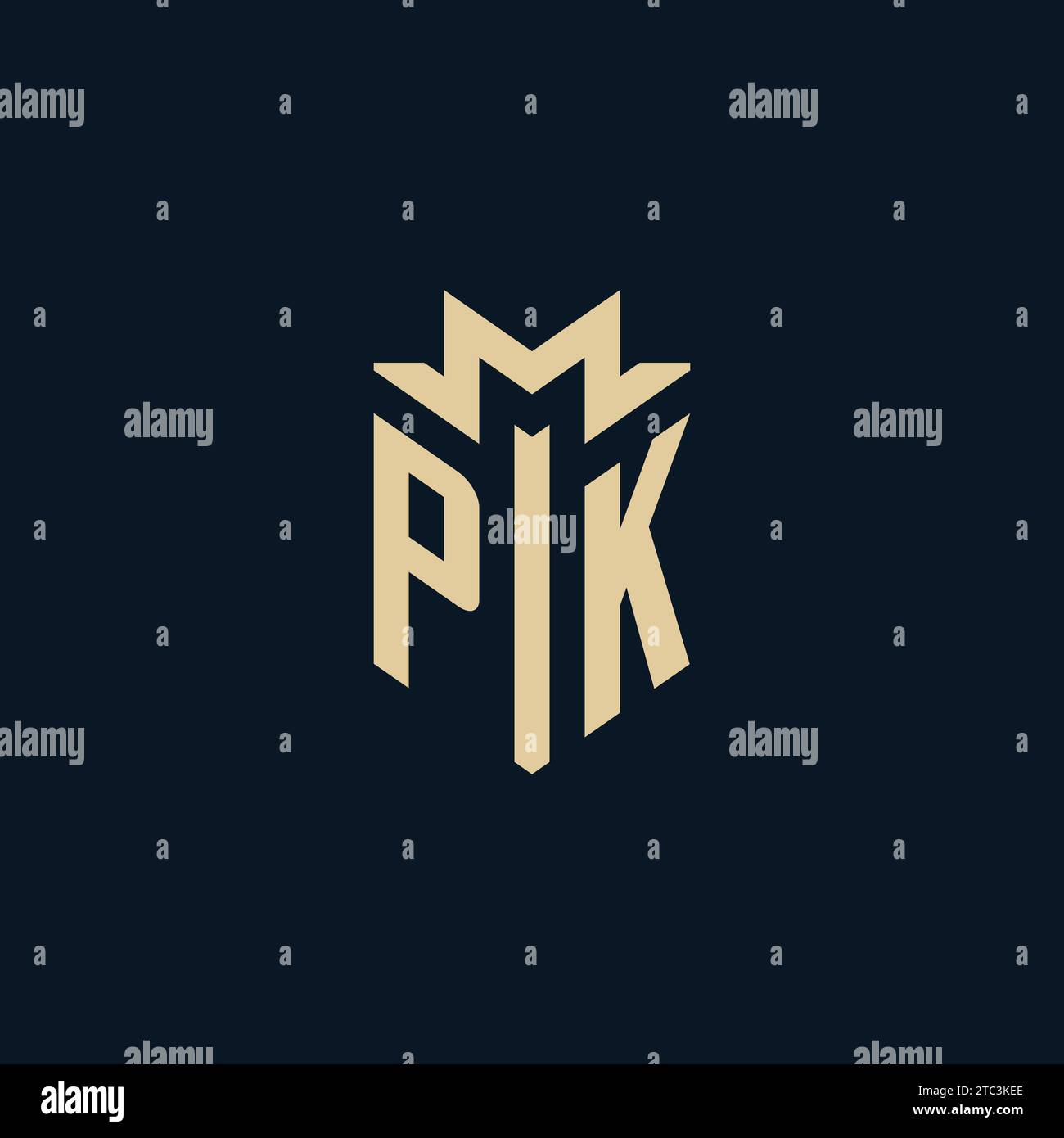 PK Initial für Anwaltskanzleienlogo, Anwaltslogo, Anwaltslogo Design Inspiration Stock Vektor