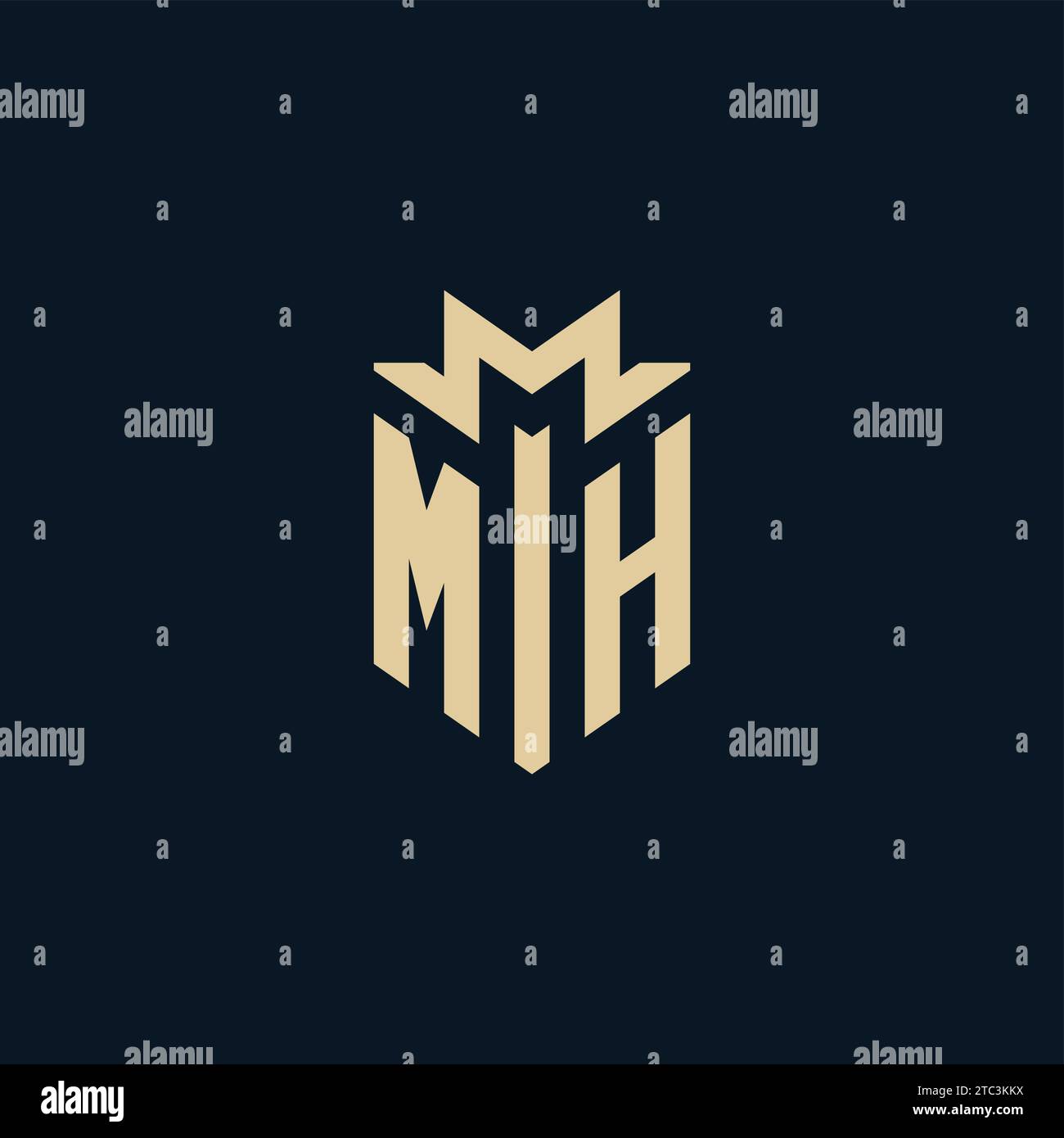 MH Initial für Anwaltskanzleienlogo, Anwaltslogo, Anwaltslogo Design Inspiration Stock Vektor