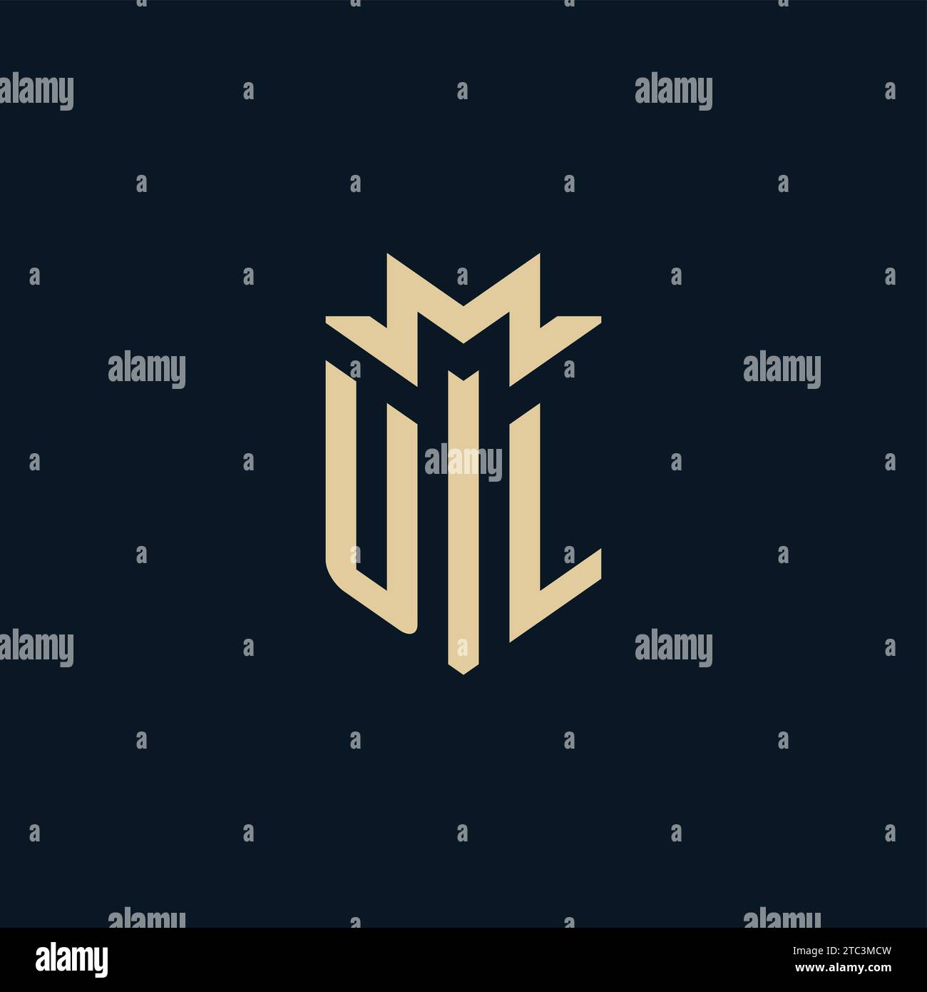 UL Initial für Anwaltskanzleienlogo, Anwaltslogo, Anwaltslogo Design Inspiration Stock Vektor