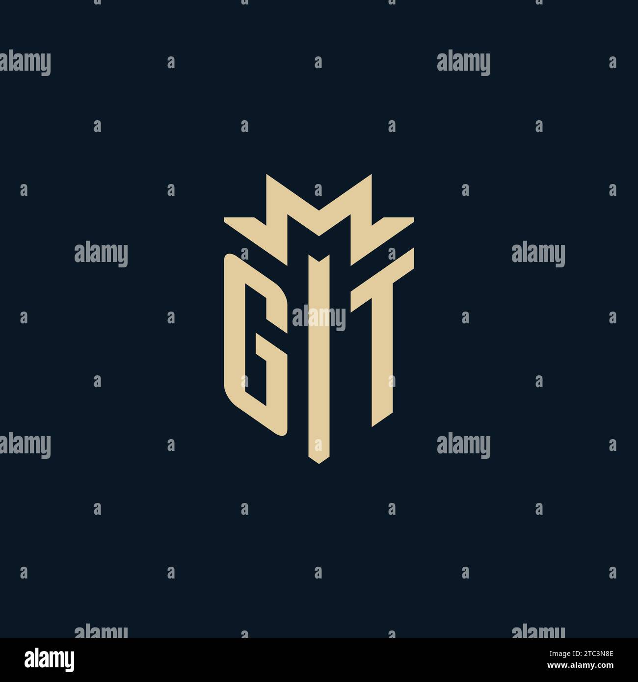 GT Initial für Anwaltskanzleienlogo, Anwaltslogo, Anwaltslogo Design Inspiration Stock Vektor