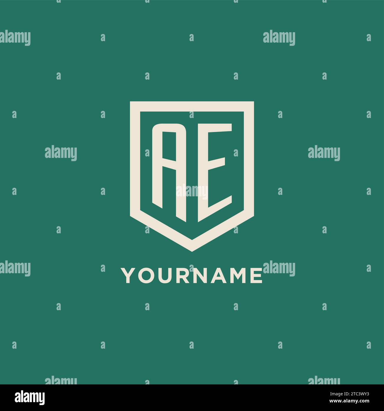 AE Initial Logo Monogramm Schild geometrische Form Design Vektorgrafik Stock Vektor