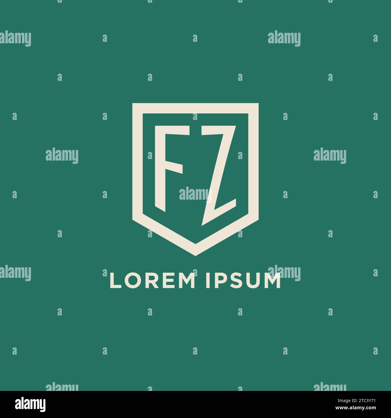 FZ Initial Logo Monogramm Schild geometrische Form Design Vektorgrafik Stock Vektor