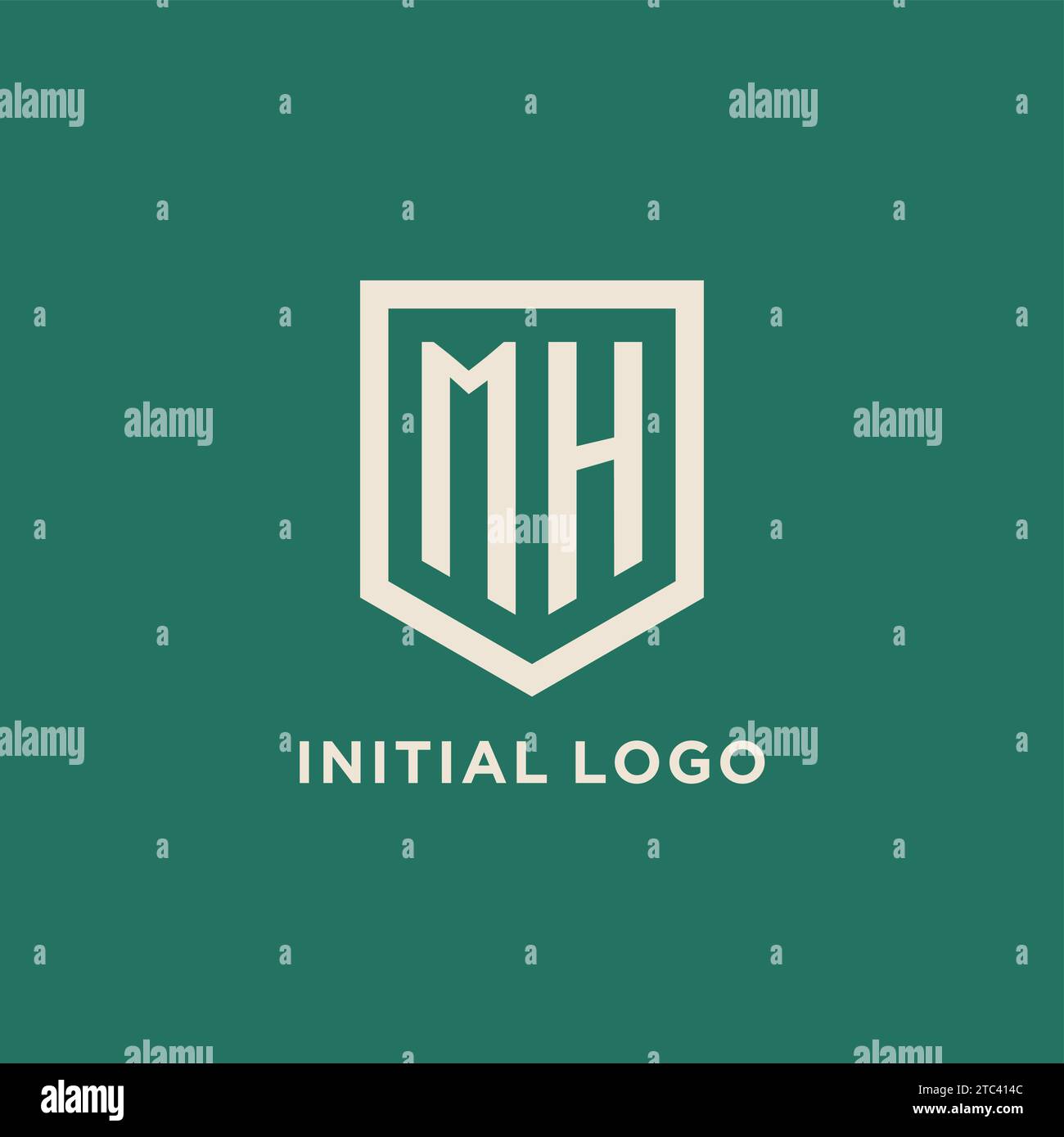 MH Initial Logo Monogramm Schild geometrische Form Design Vektorgrafik Stock Vektor