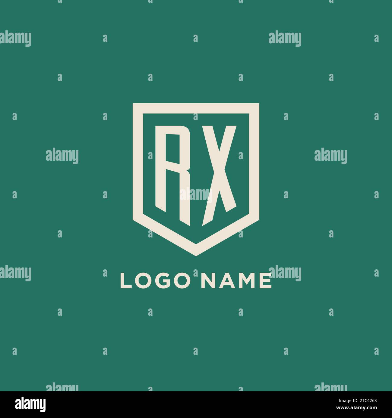 RX Initial Logo Monogramm Schild geometrische Form Design Vektorgrafik Stock Vektor