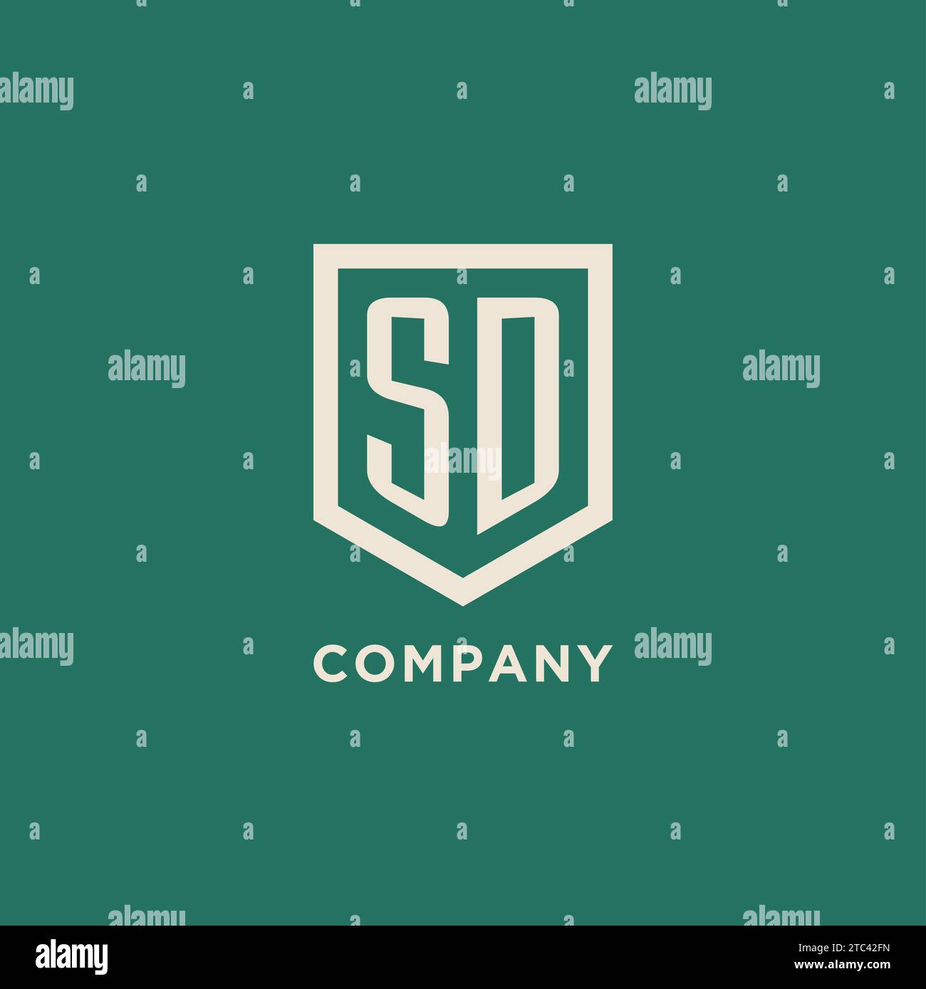 SD Initial Logo Monogramm Schild geometrische Form Design Vektorgrafik Stock Vektor