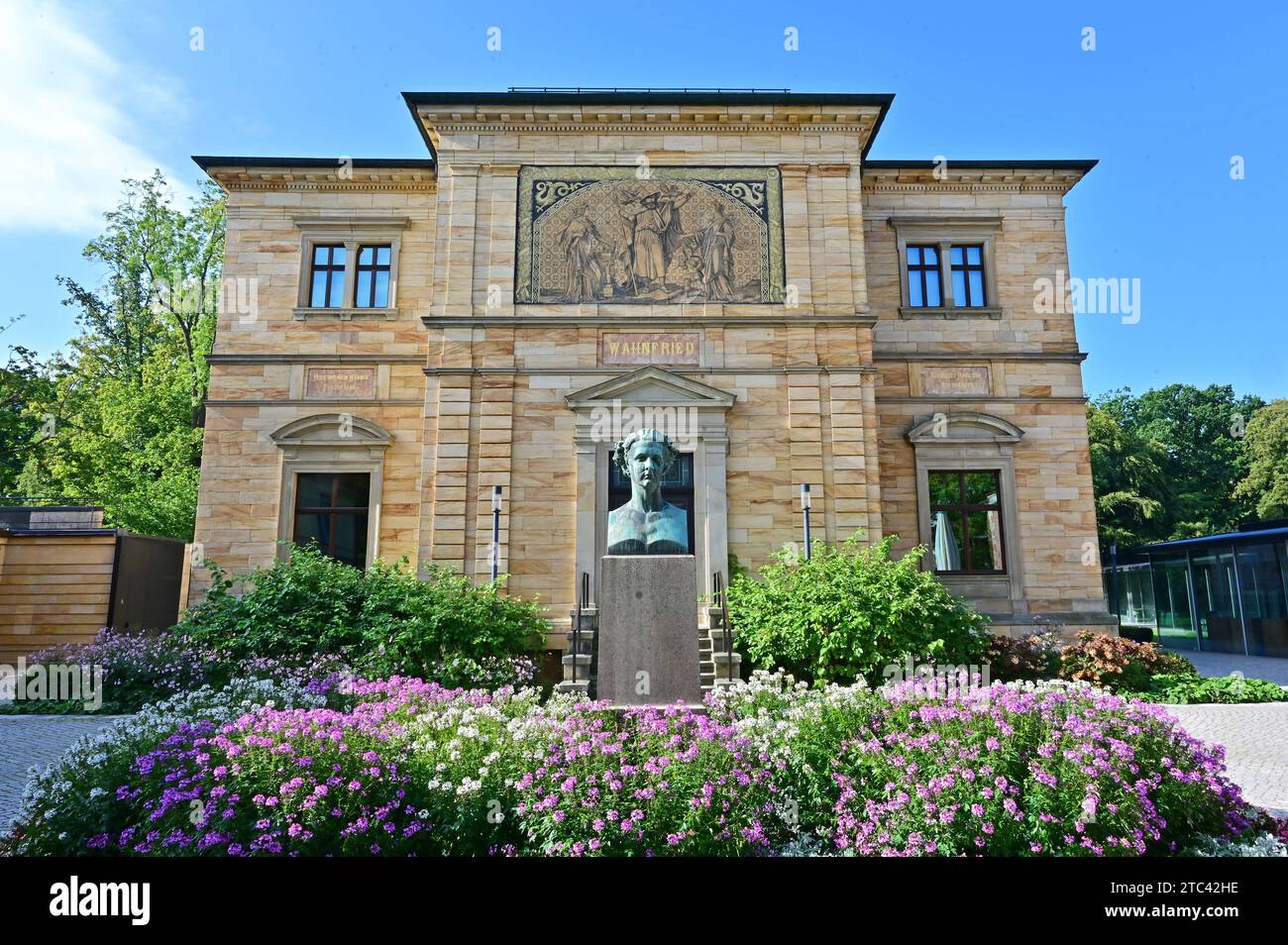 Richard Wagners Haus, das Wahnfried Haus, in Bayreuth, Bayern Stockfoto