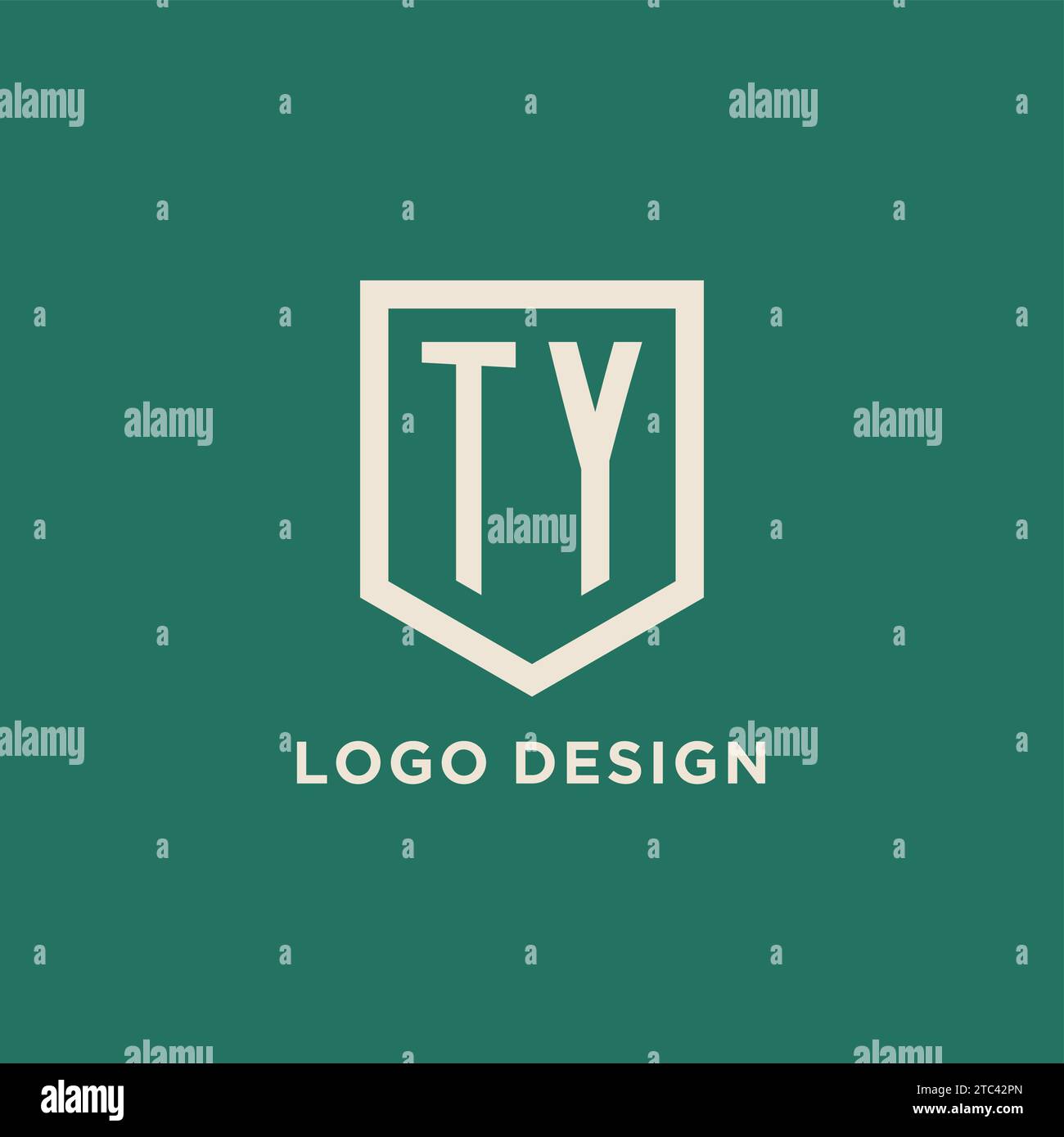 TY Initial Logo Monogramm Schild geometrische Form Design Vektorgrafik Stock Vektor