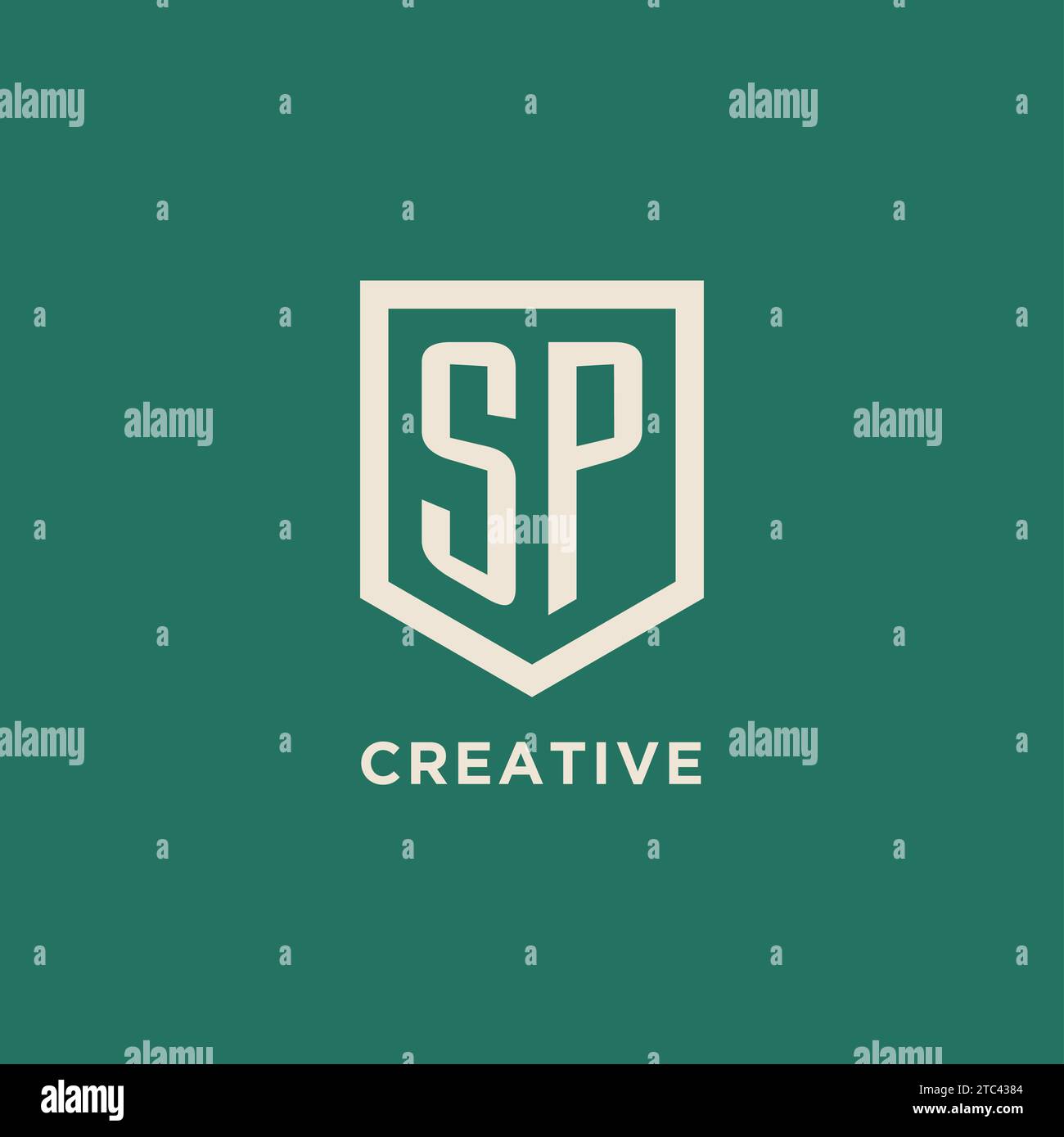 SP Initial Logo Monogramm Schild geometrische Form Design Vektorgrafik Stock Vektor