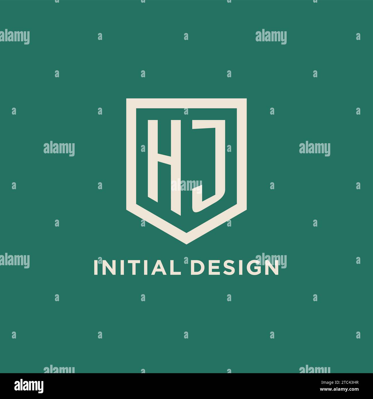 HJ Initial Logo Monogramm Schild geometrische Form Design Vektorgrafik Stock Vektor