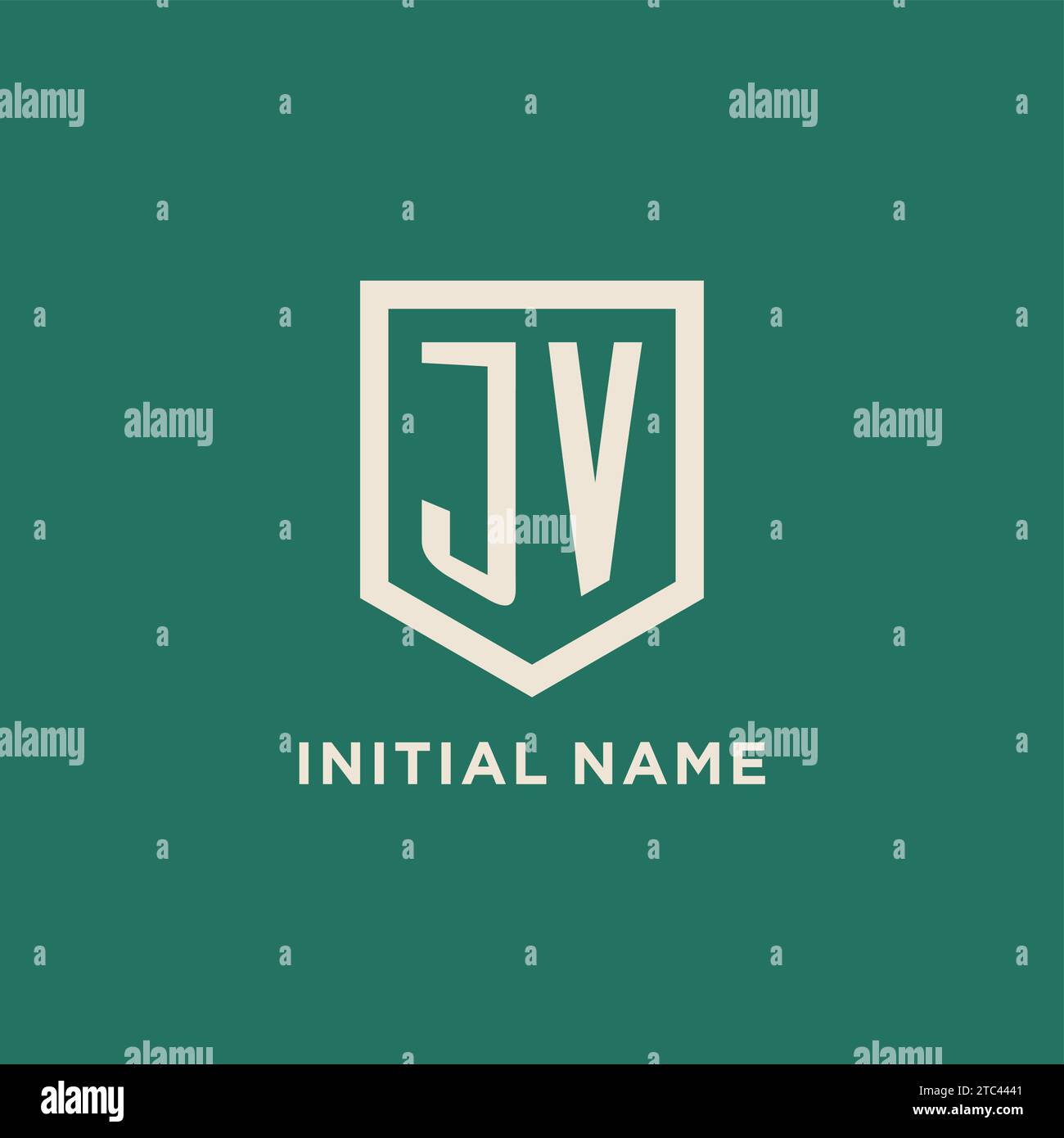 JV Initial Logo Monogramm Schild geometrische Form Design Vektorgrafik Stock Vektor