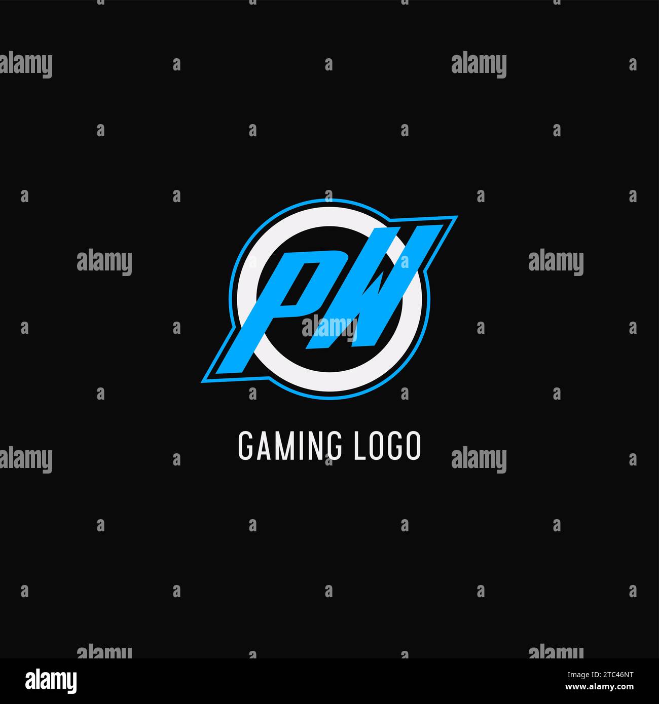 Anfängliche PW-Logo-Kreislinie, kreative Esport-Team-Logo-Monogramm-Vektorgrafik Stock Vektor