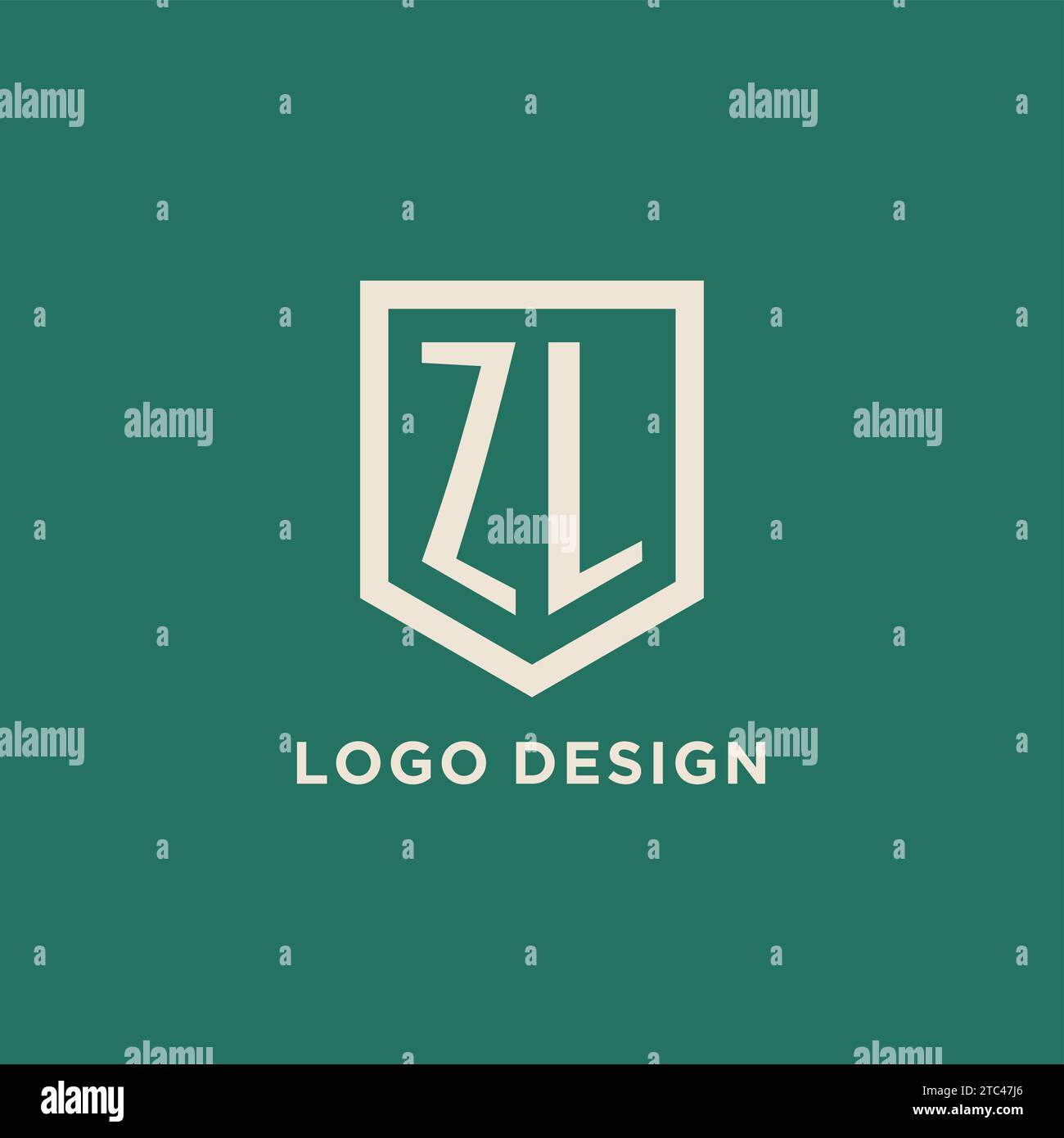 ZL Initial Logo Monogramm Schild geometrische Form Design Vektorgrafik Stock Vektor