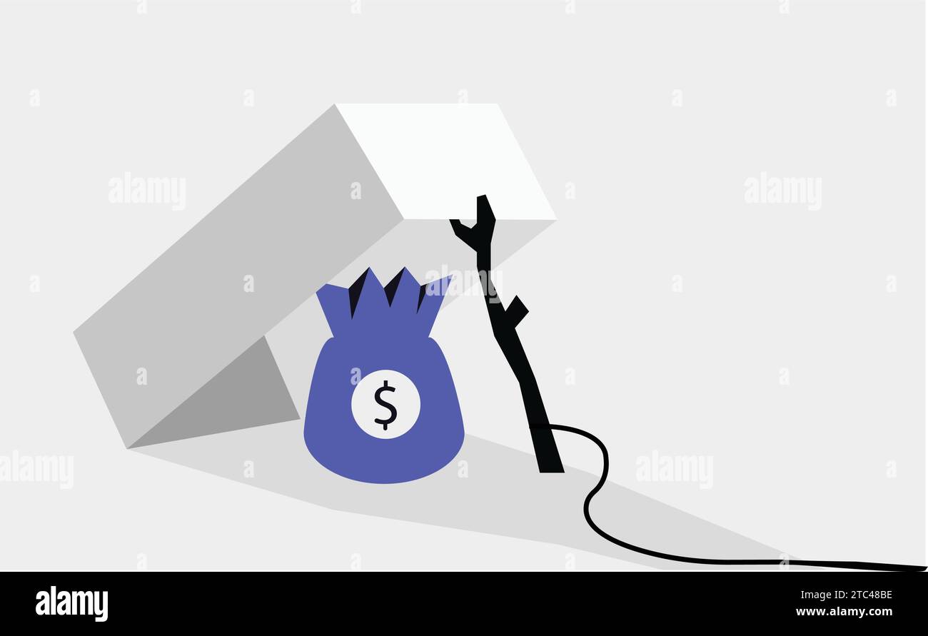Schulden oder Kredite schicke Falle, um mehr Geld zu borgen Illustration Stock Vektor